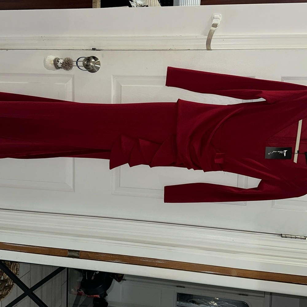 Red evening gown
